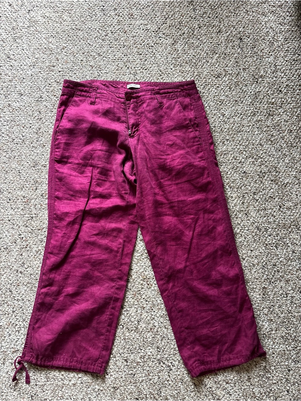 Old Navy Plum Linen Low-Rise Pants